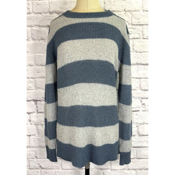 Michael Kors Womens Striped Alpaca Wool Blend Sweater Long Sleeve Crewneck SMALL - Picture 1 of 9